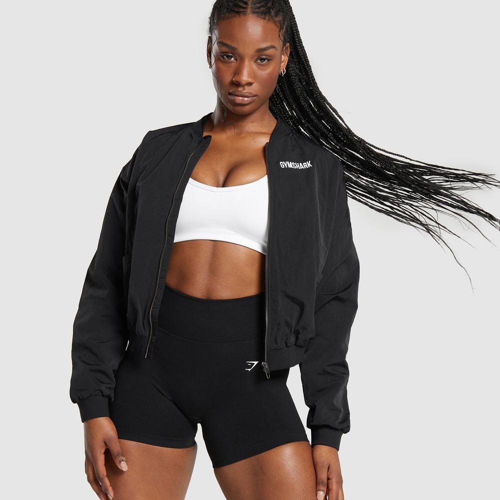 Gymshark Midi Track Jacket Size XL‎ Black NWT In Packaging